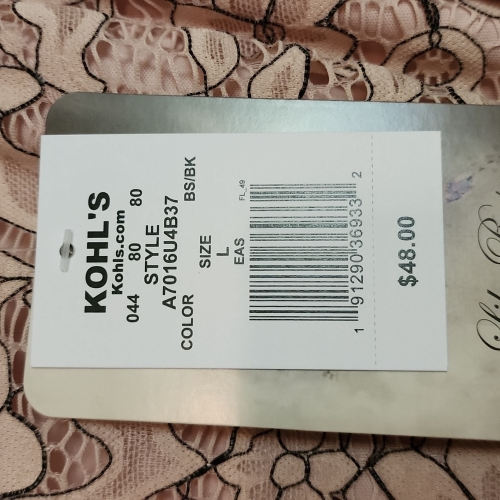 NWT Lily Rose Blush Color Lace Dress SZ L - Picture 5 of 5